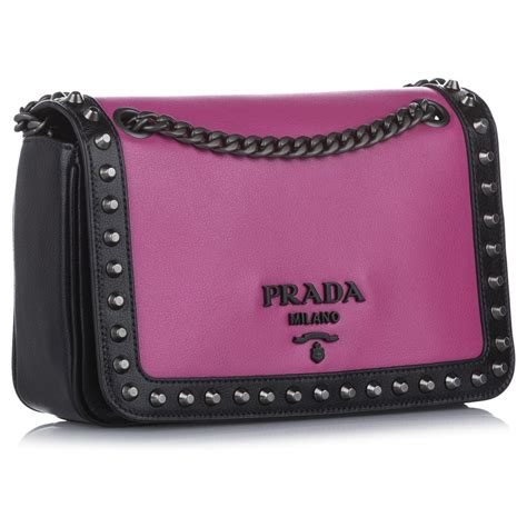 prada little pink purse with two handles|pink prada purses crossbody.